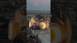 Las Vegas Sphere AMAZING exterior demo #shorts #LVsphere #TheSphere #Sphere