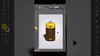 Design Battery 3D in Illustrator #shorts #3d #illustrator #graphictips