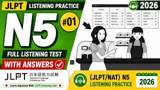 JLPT N5 Japanese Listening Test 2026 With Answers | Mock Test 1