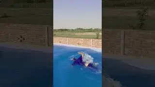 Swimming in pool...