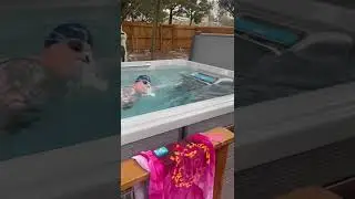 First swim in the new Endless Pool Swim Spa