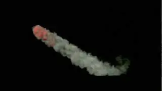 Smoke Simulation Of A Fireball Following Trail/Path (Made In Blender 3D 2.56)