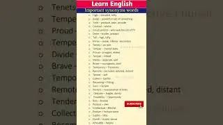 Important synonyms words for IELTS | Learn English 