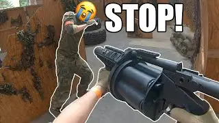 Airsoft Noobs BLASTED with 40mm GRENADE LAUNCHER