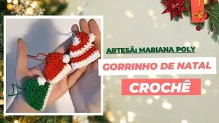 Como fazer Enfeite Gorro de Natal em Crochê