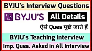 BYJU'S Zoom Interview Questions 2021 | BYJU'S Teachers Zoom Interview  | BYJU'S BDA Interview