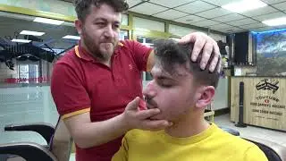 ASMR Turkish Barber Face, Head, Body, Leg and Back Massage ( 
