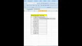 Weeknumber Formula #excel #shortsvideo #shorts