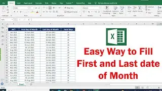 Add First and Last Date of Month in Excel | Count Days in Month in Excel