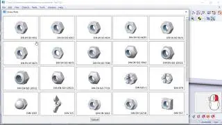 VariCAD – Selecting Library Parts from Assembly Tree Scheme, Changing Part Types and Dimensions