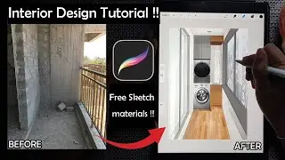 Quick and Easy tutorial - interior concept design using Procreate !! #art #interiordesign #design
