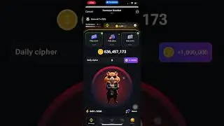 Today’s Cipher codes on Hamster Komba #mining #hamstercombat #tapswap #cryptocurrency #crypto