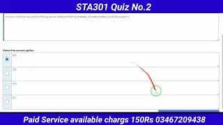 STA301 quiz No2 100% correct answers with proof |vu sta301 | virtual University|