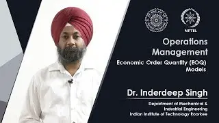 Lecture 53 Economic Order Quantity (EOQ) Models