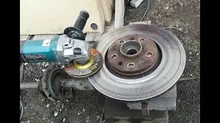 Шлифовка тормозной диск болгаргой. Grinding a brake disc with a grinder