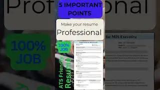 Golden rule for making resume | 5 Important points for resume | how to create cv | cv for job #short