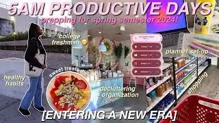 5AM Productive Days in My Life 2024 | spring semester prep, shopping, coffee shops, planner set up