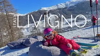 Livigno, Italy. Emilia‘s first ski (3 years).