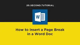 Insert a page break in Word | Microsoft Word Tutorial #7