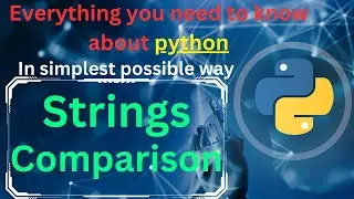Strings Comparison in python | python tutorial | complete python | python full course or beginners