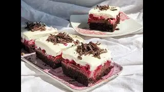 Нарезное пирожное Шоколад Малина со сливочным кремом рецепт  #Shorts