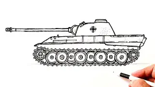 How to draw a WW2 tank Panther