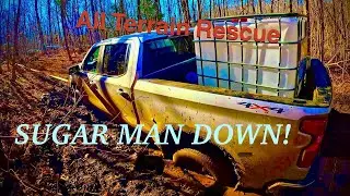 Using 40k WINCH Power  & Towing  a SYRUP Truck #mud #season #toyota #offroadrecovery