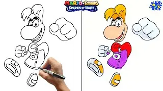Rayman Drawing || How to Draw Rayman from Mario Rabbids Sparks of Hope || Easy Step by Step