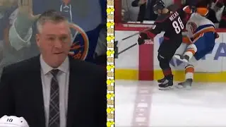 Martin Necas Wins Board Battle Against Noah Dobson And Scores, Patrick Roy Kicks Boards