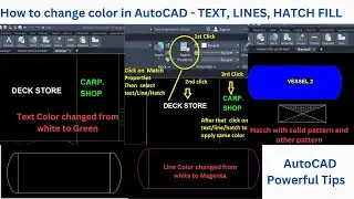 How to change color in AutoCAD | TEXT Color| Line Color | Hatch Fill Color