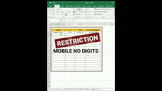 Stop wrong mobile number entry in excel 2023 | #excel #excelshortcuts #exceltipsandtricks