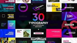 30 Modern Typography | After Effects | Premiere Pro CC | MOGRT Responsive Design