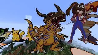 Greymon Minecraft Pixel Art