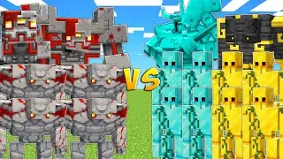 REDSTONE GOLEMS vs DIAMOND & GOLD ARMY