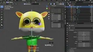 modeling cartoon character Blender Part 2-- نمذجة  شخصية  كرتونية -- تركيب العظام وربطها مع الجسم