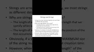 Strings and Arrays 