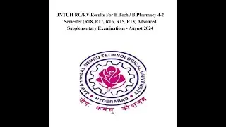 JNTUH RC/RV Results For B.Tech / B.Pharmacy 4-2 Semester Advanced Supplementary Examinations
