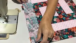 BLOCO de PATCHWORK Fácil e Rápido de COSTURAR para Iniciantes | Com Retalhos em Faixas de Tecidos
