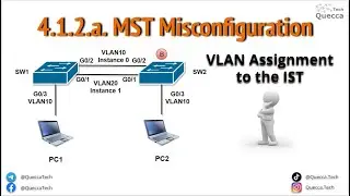 4.1.2.a. Multiple Spanning-Tree Protocol (MST) Misconfiguration - VLAN Assignment to the IST
