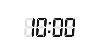 10 Seconds Digital Countdown Timer | White Background | Black Text | No Sounds