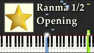 Ranma 1/2  Opening Theme - Piano Tutorial Easy Synthesia - How To Play