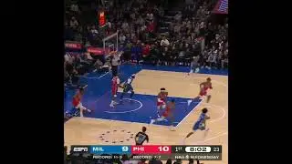 Joel Embiid with the Block on Giannis! 