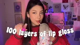 ASMR 100 layers of lip gloss 💋
