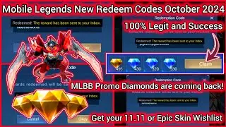 Mobile Legends Redeem Code October 25 2024 - MLBB diamond Code + MLBB Promo Diamonds are coming back