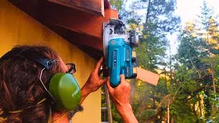 Clean Rafter tail Cutting in place. Hazards to Victory on a High Ladder