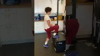 Box assisted calf raise knee bent