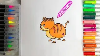 Как нарисовать Джинджер Кэт в Адоптми Роблокс Ginger Cat Adopt Me Roblox Петы в Адопт Ми