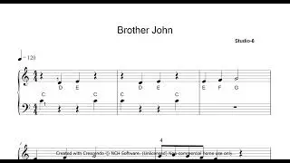 Brother John Easy Piano for Kids. Pdf link description.