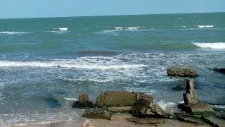 Nasosny village walking with mom in the park view of the Caspian Sea September 2021