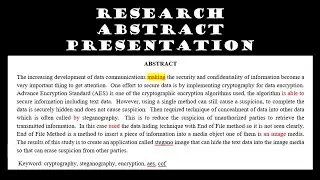 Research Abstract Presentation